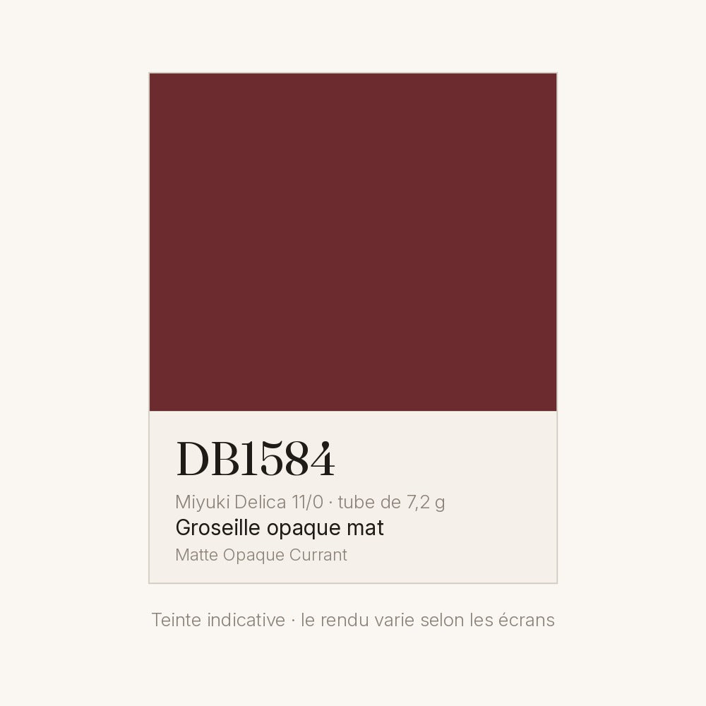 Nuancier de la teinte groseille opaque mat Miyuki Delica DB1584