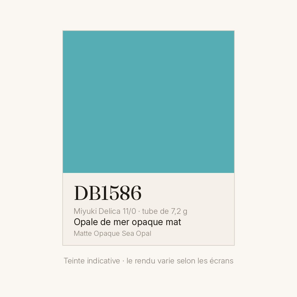 Nuancier de la teinte opale de mer opaque mat Miyuki Delica DB1586