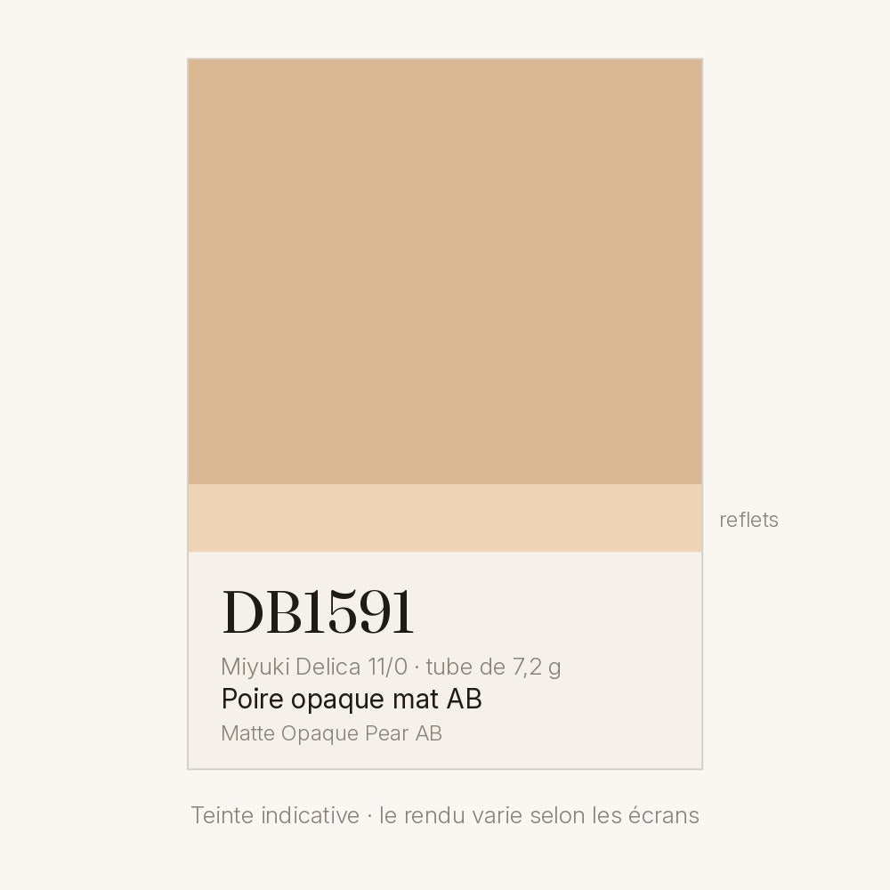 Nuancier de la teinte poire opaque mat AB Miyuki Delica DB1591