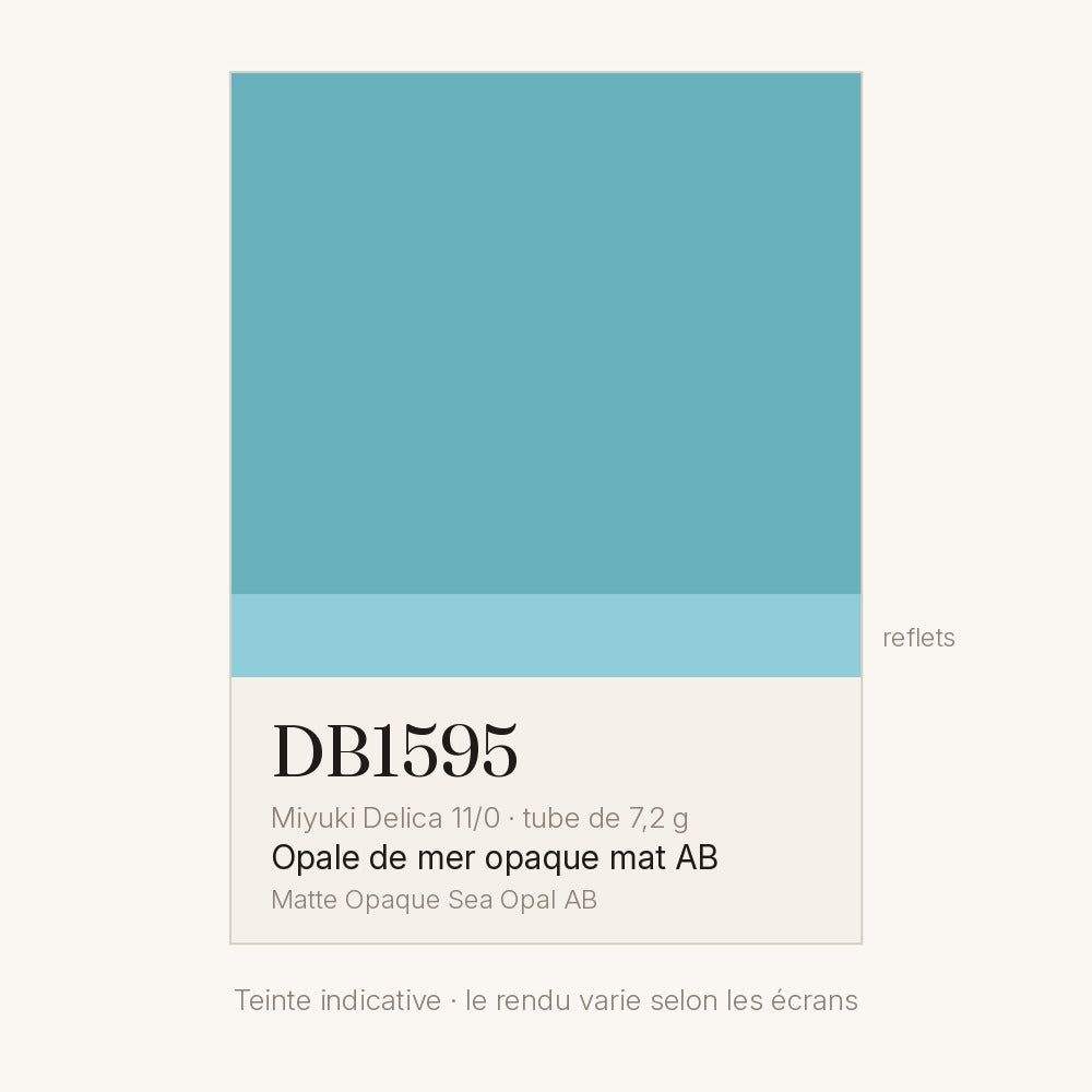 Nuancier de la teinte opale de mer opaque mat AB Miyuki Delica DB1595