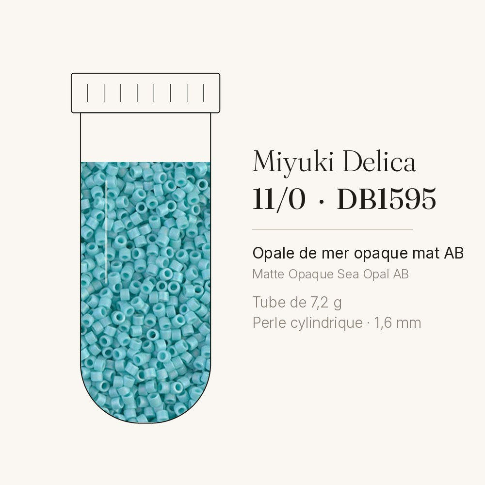 Perles Miyuki Delica 11/0 opale de mer opaque mat AB DB1595
