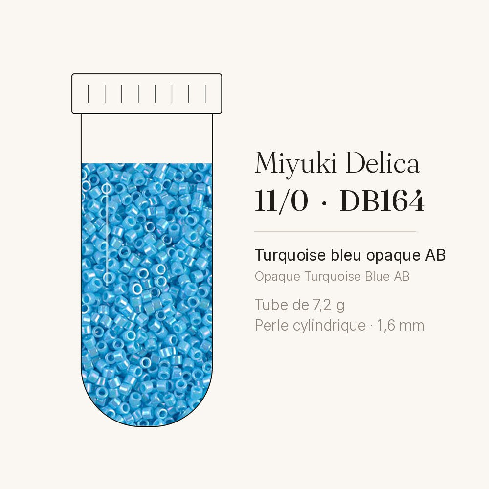 Perles Miyuki Delica 11/0 turquoise bleu opaque AB DB0164