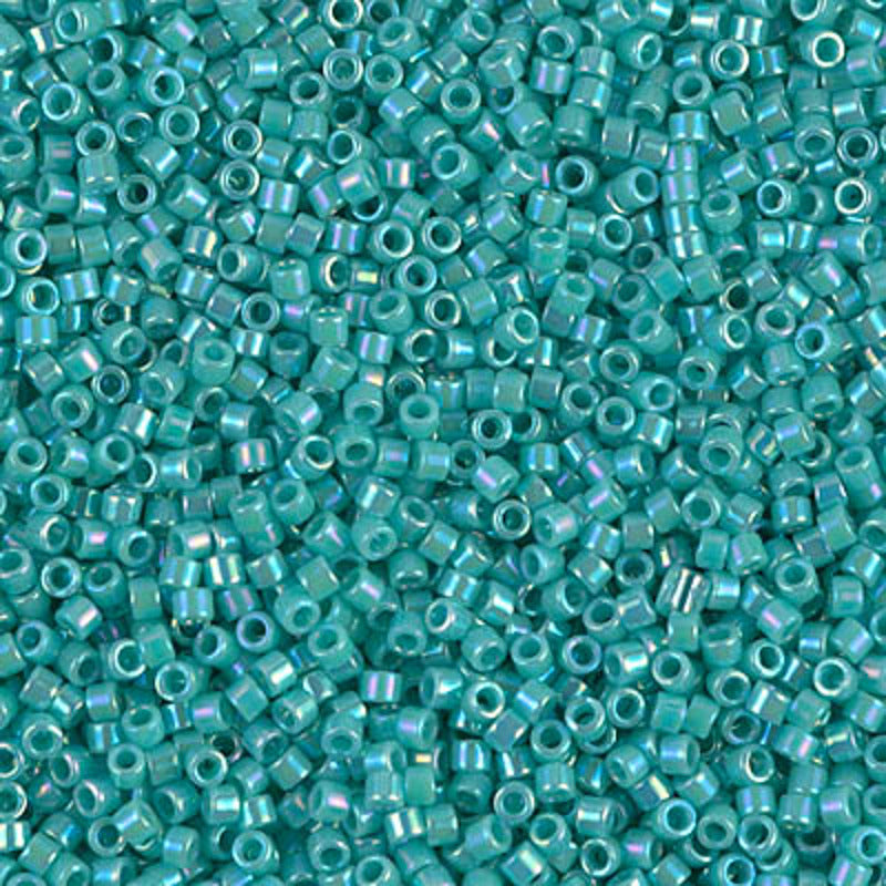 Perles Miyuki Delica 11/0 turquoise vert opaque AB DB0166