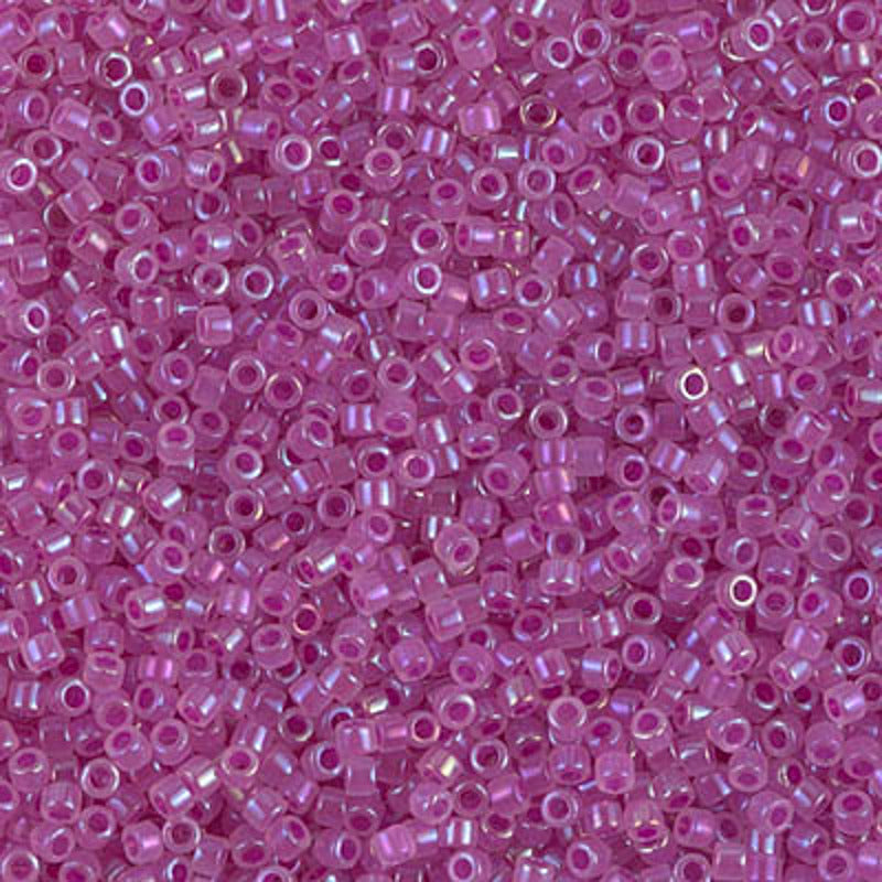 Perles Miyuki Delica 11/0 opale doublé fuchsia AB DB1744