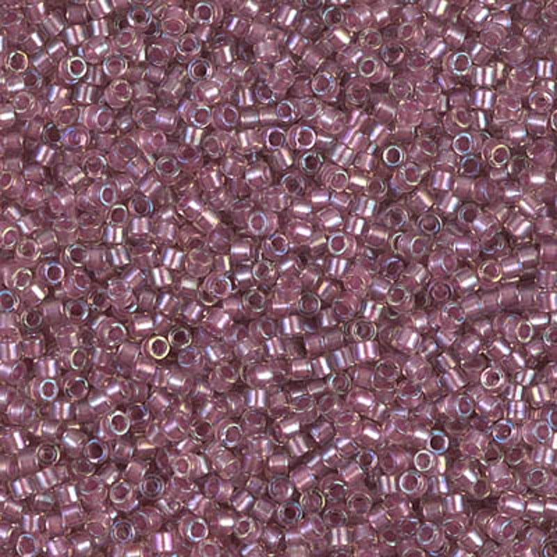 Perles Miyuki Delica 11/0 cristal doublé vieux rose scintillant AB DB1745