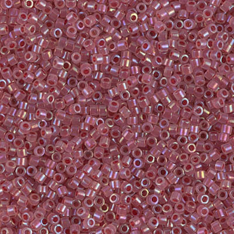 Perles Miyuki Delica 11/0 opale doublé bordeaux AB DB1746