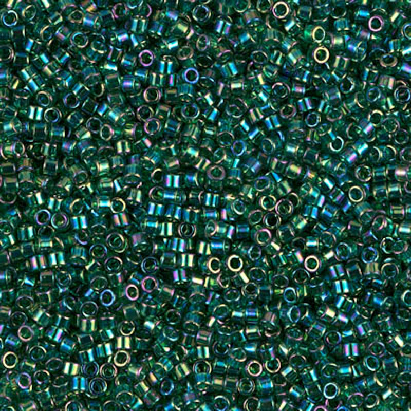 Perles Miyuki Delica 11/0 émeraude transparent AB DB0175
