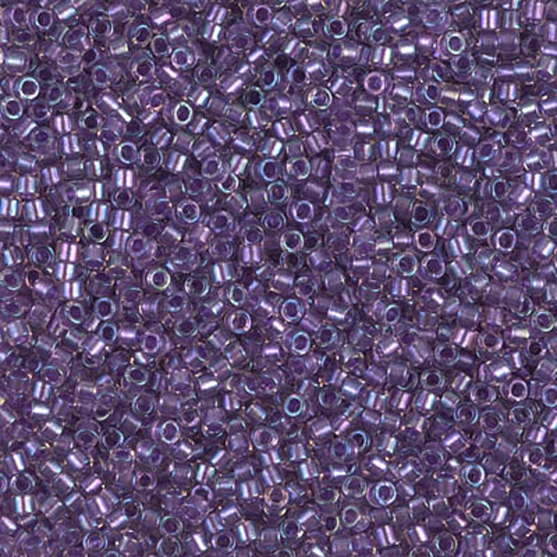 Perles Miyuki Delica 11/0 cristal doublé violet scintillant AB DB1754