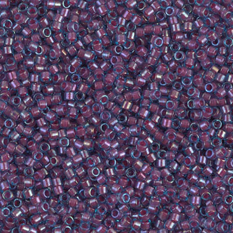 Perles Miyuki Delica 11/0 aqua doublé rose vif AB DB1758