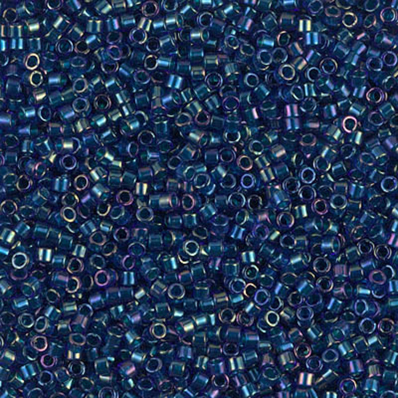 Perles Miyuki Delica 11/0 cobalt doublé émeraude AB DB1763