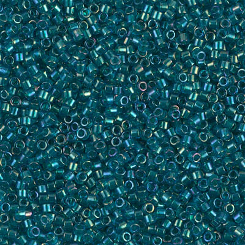 Perles Miyuki Delica 11/0 aqua doublé émeraude AB DB1764