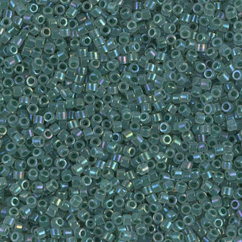 Perles Miyuki Delica 11/0 opale doublé vert forêt AB DB1768