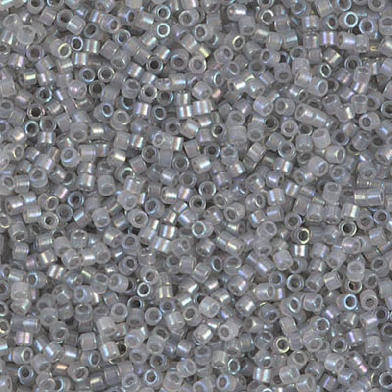 Perles Miyuki Delica 11/0 opale doublé étain scintillant AB DB1770