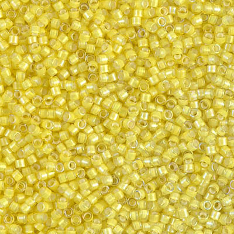 Perles Miyuki Delica 11/0 jaune doublé blanc AB DB1776
