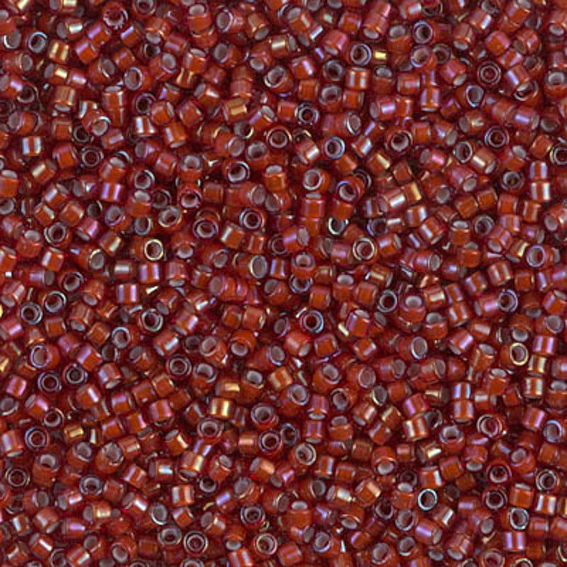 Perles Miyuki Delica 11/0 brun caramel doublé blanc AB DB1781