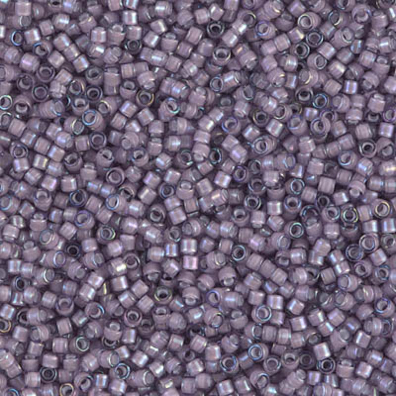Perles Miyuki Delica 11/0 améthyste doublé blanc AB DB1789