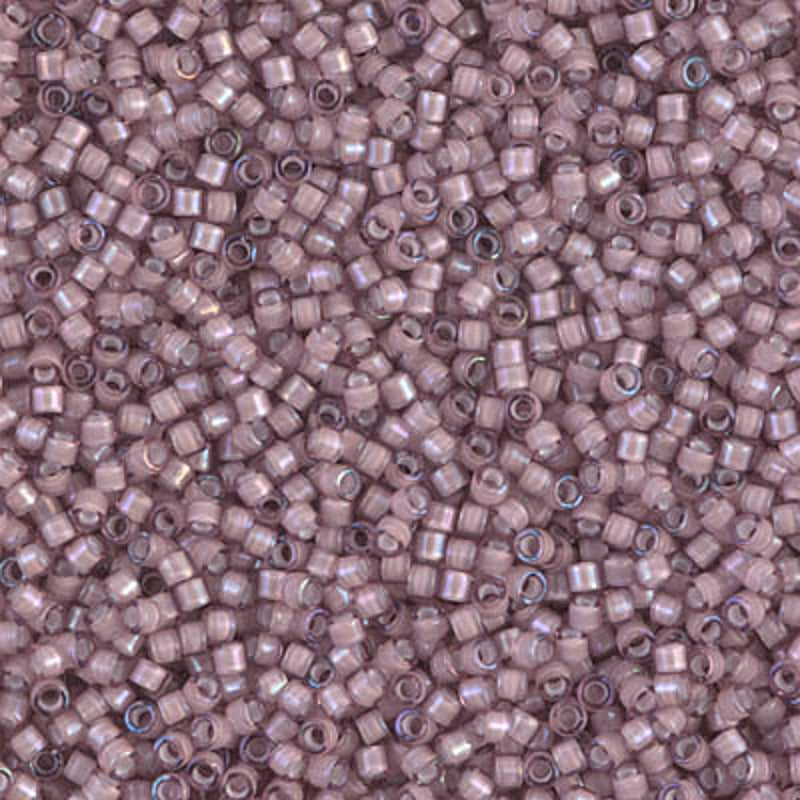 Perles Miyuki Delica 11/0 améthyste fumé doublé blanc AB DB1791