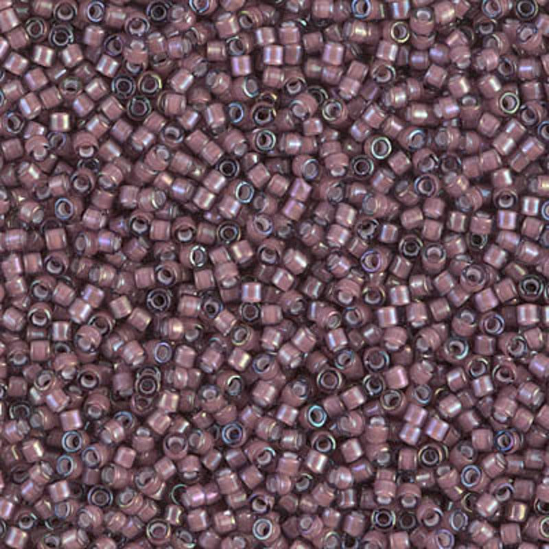 Perles Miyuki Delica 11/0 améthyste fumé foncé doublé blanc AB DB1792