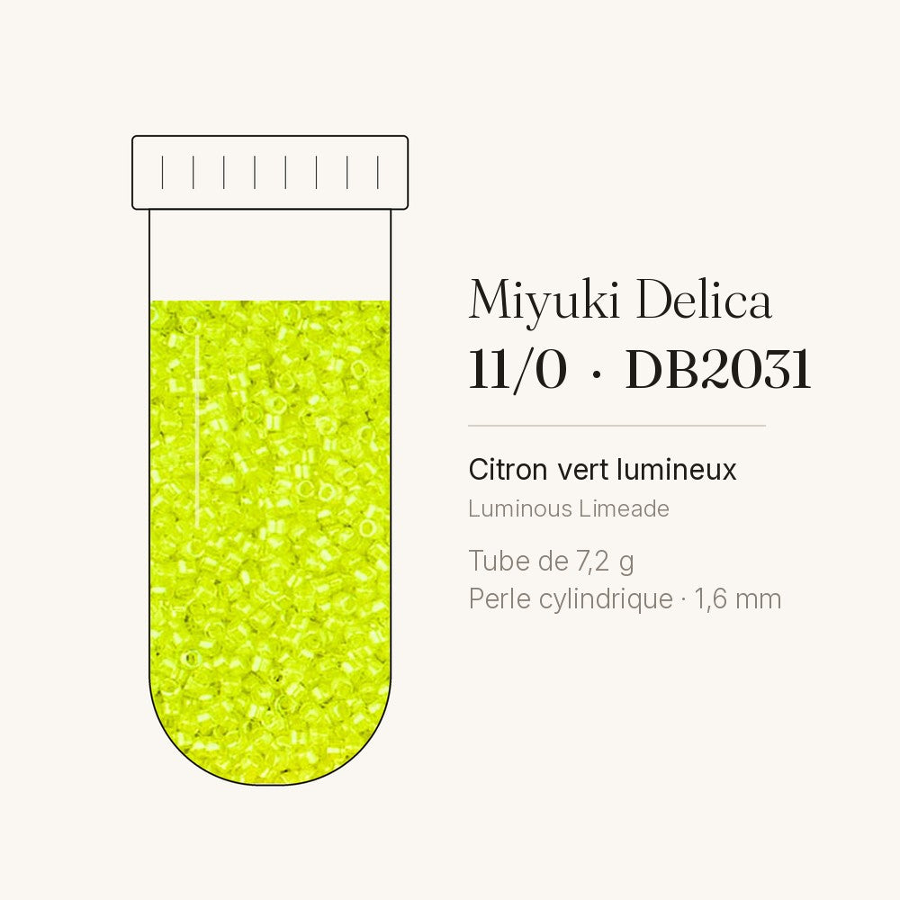 Perles Miyuki Delica 11/0 citron vert lumineux DB2031