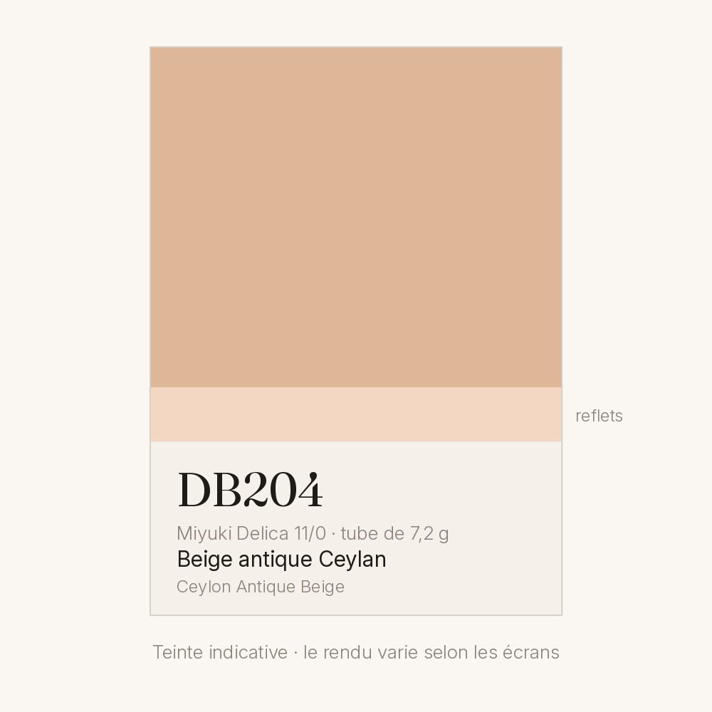 Nuancier de la teinte beige antique Ceylan Miyuki Delica DB0204