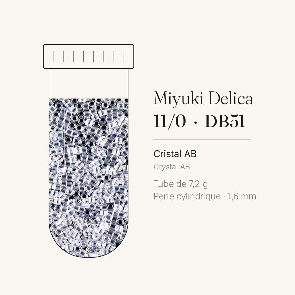 Perles Miyuki Delica 11/0 cristal AB DB0051