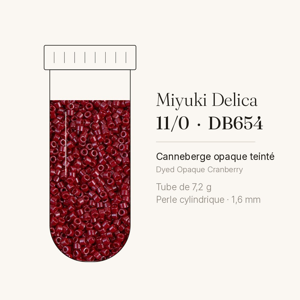 Perles Miyuki Delica 11/0 canneberge opaque teinté DB0654