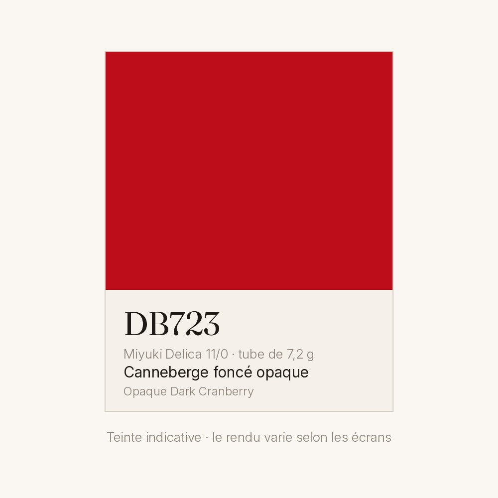 Nuancier de la teinte canneberge foncé opaque Miyuki Delica DB0723