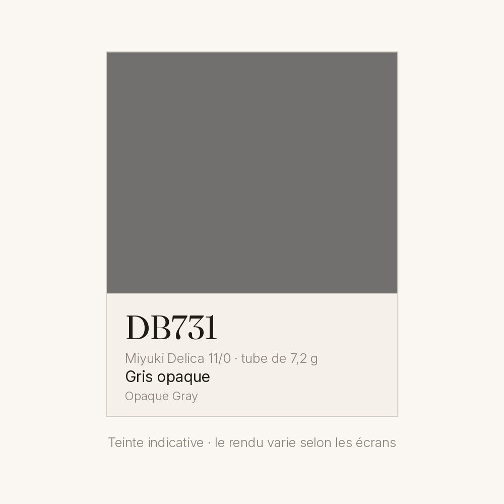 Nuancier de la teinte gris opaque Miyuki Delica DB0731