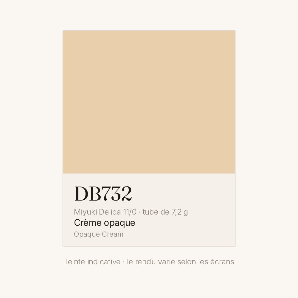 Nuancier de la teinte crème opaque Miyuki Delica DB0732