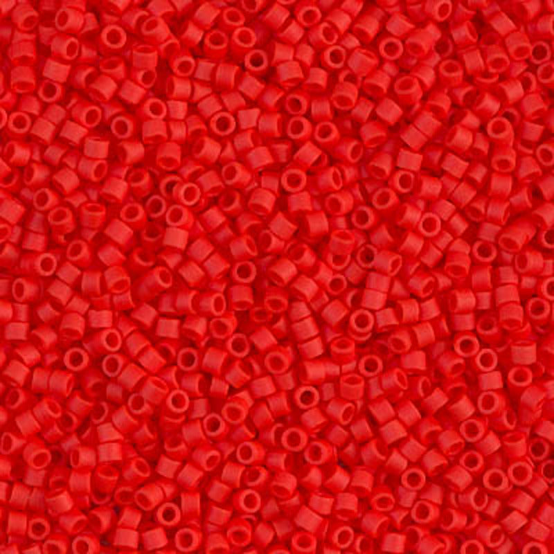 Perles Miyuki Delica 11/0 rouge Siam clair opaque mat DB0757