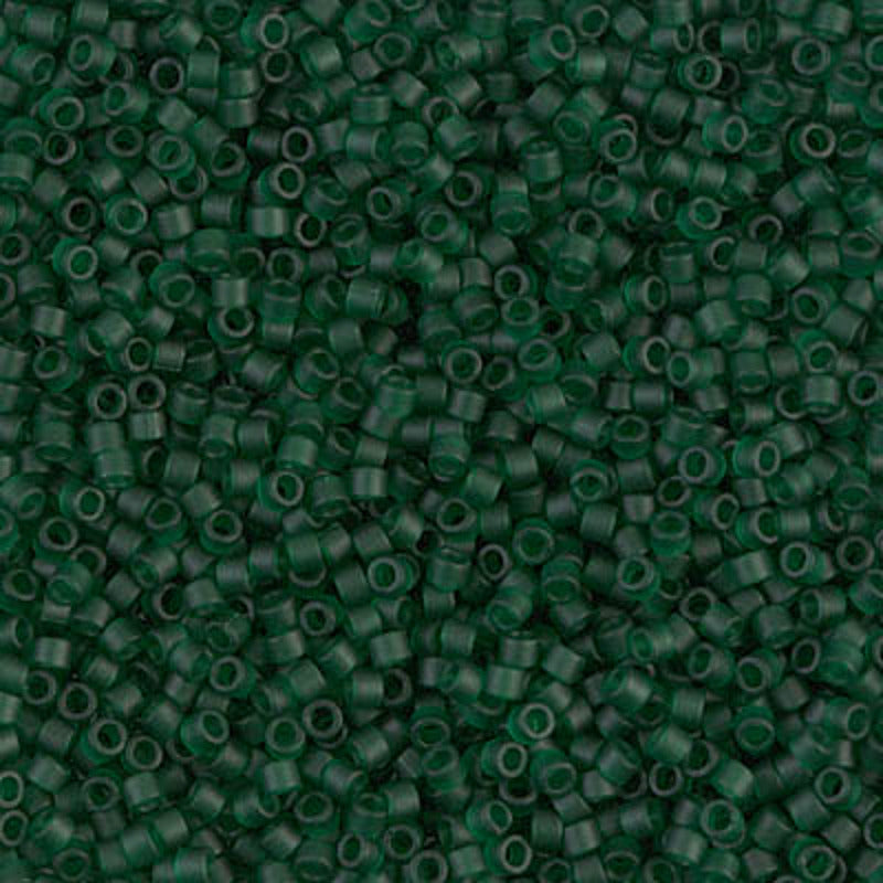 Perles Miyuki Delica 11/0 vert forêt transparent mat DB0767