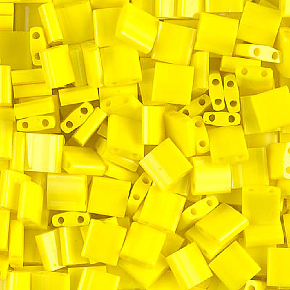 Perles Miyuki Tila 5 mm jaune opaque TL-0404