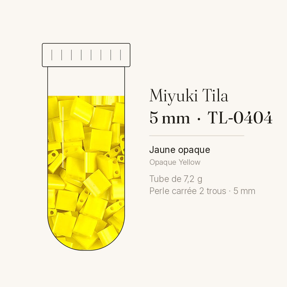 Tube de 7,2 g de perles Miyuki Tila 5 mm TL-0404 jaune opaque