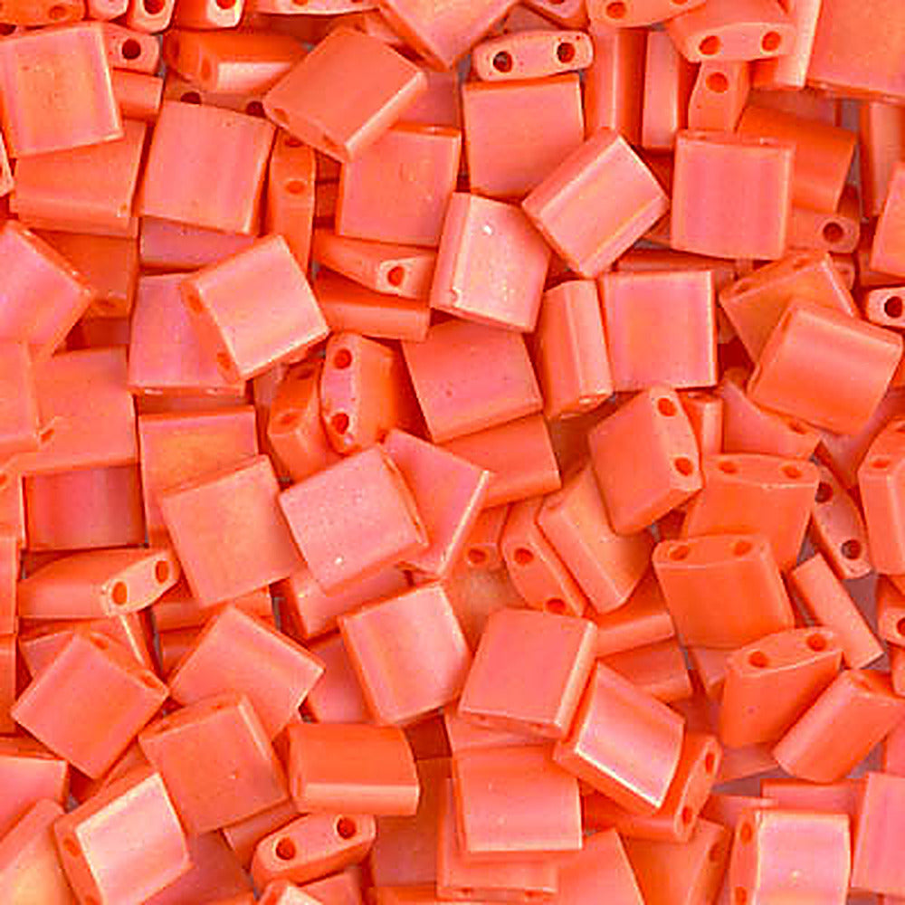 Perles Miyuki Tila 5 mm orange opaque mat AB TL-0406FR