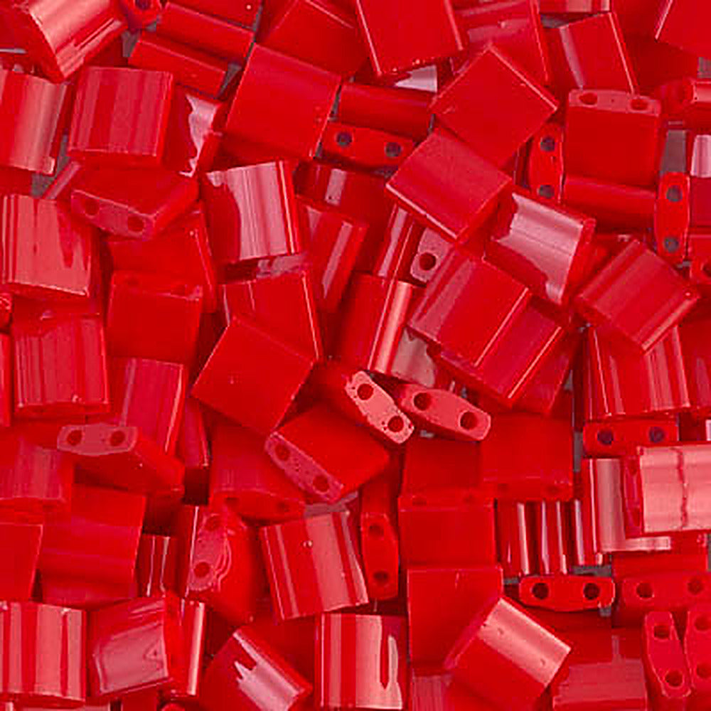 Perles Miyuki Tila 5 mm rouge opaque TL-0408
