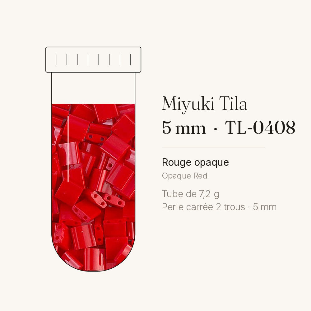 Perles Miyuki Tila 5 mm rouge opaque TL-0408
