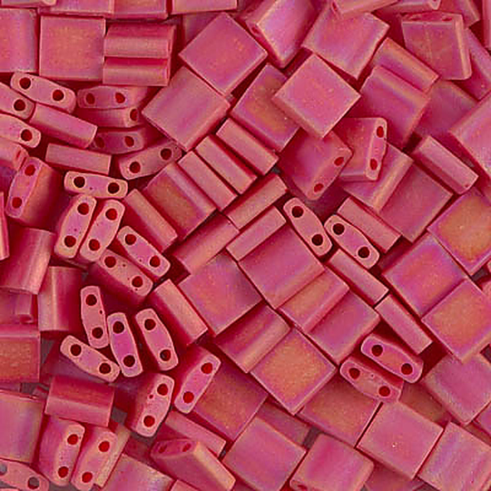 Perles Miyuki Tila 5 mm rouge opaque mat AB TL-0408FR