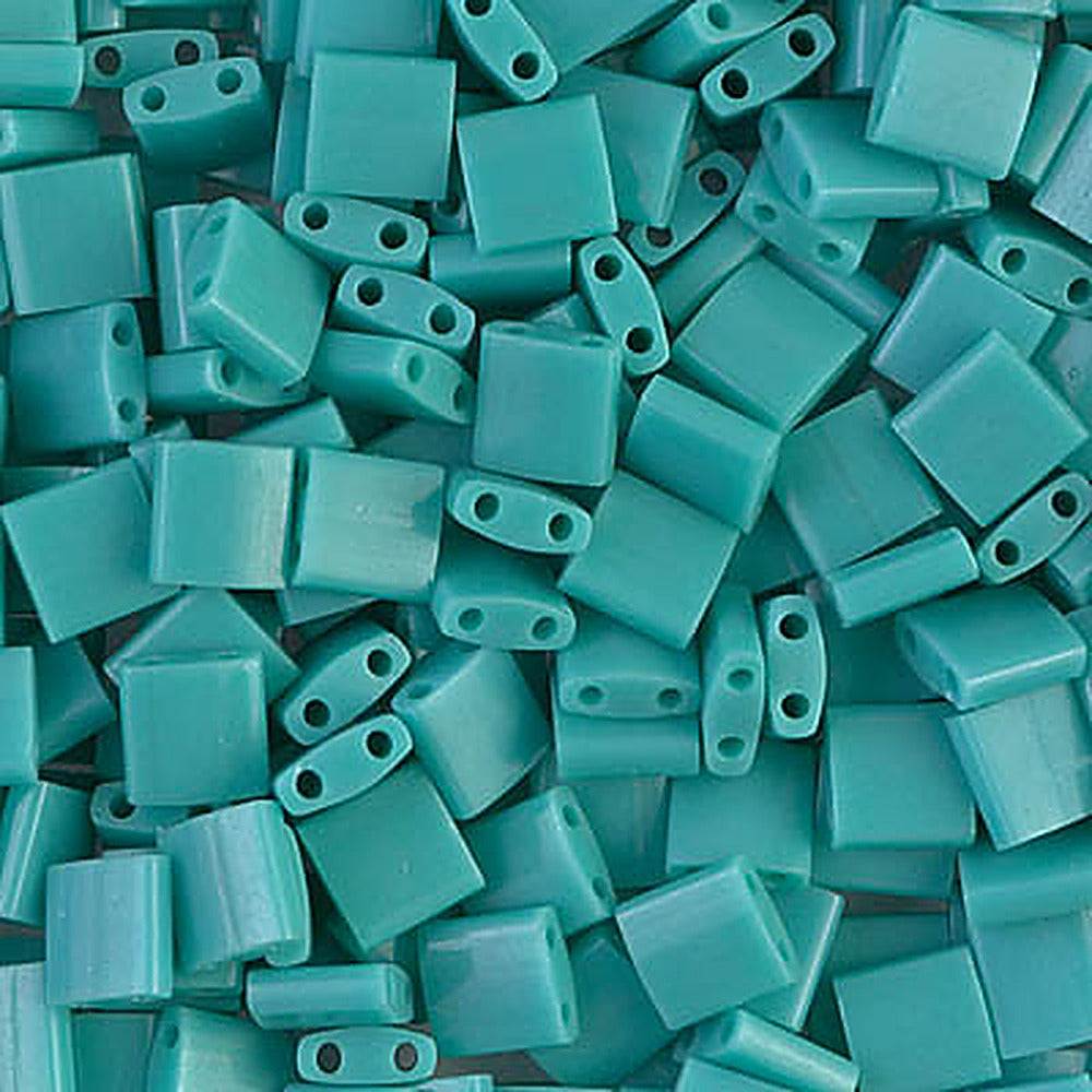 Perles Miyuki Tila 5 mm vert turquoise opaque TL-0412
