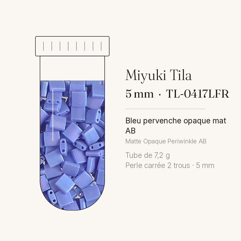 Perles Miyuki Tila 5 mm bleu pervenche opaque mat AB TL-0417LFR