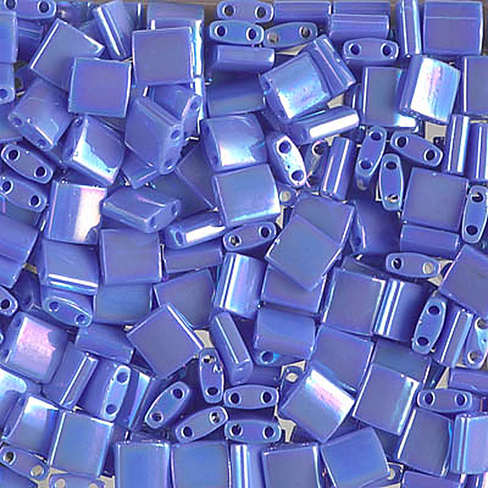 Perles Miyuki Tila 5 mm bleu pervenche opaque AB TL-0483