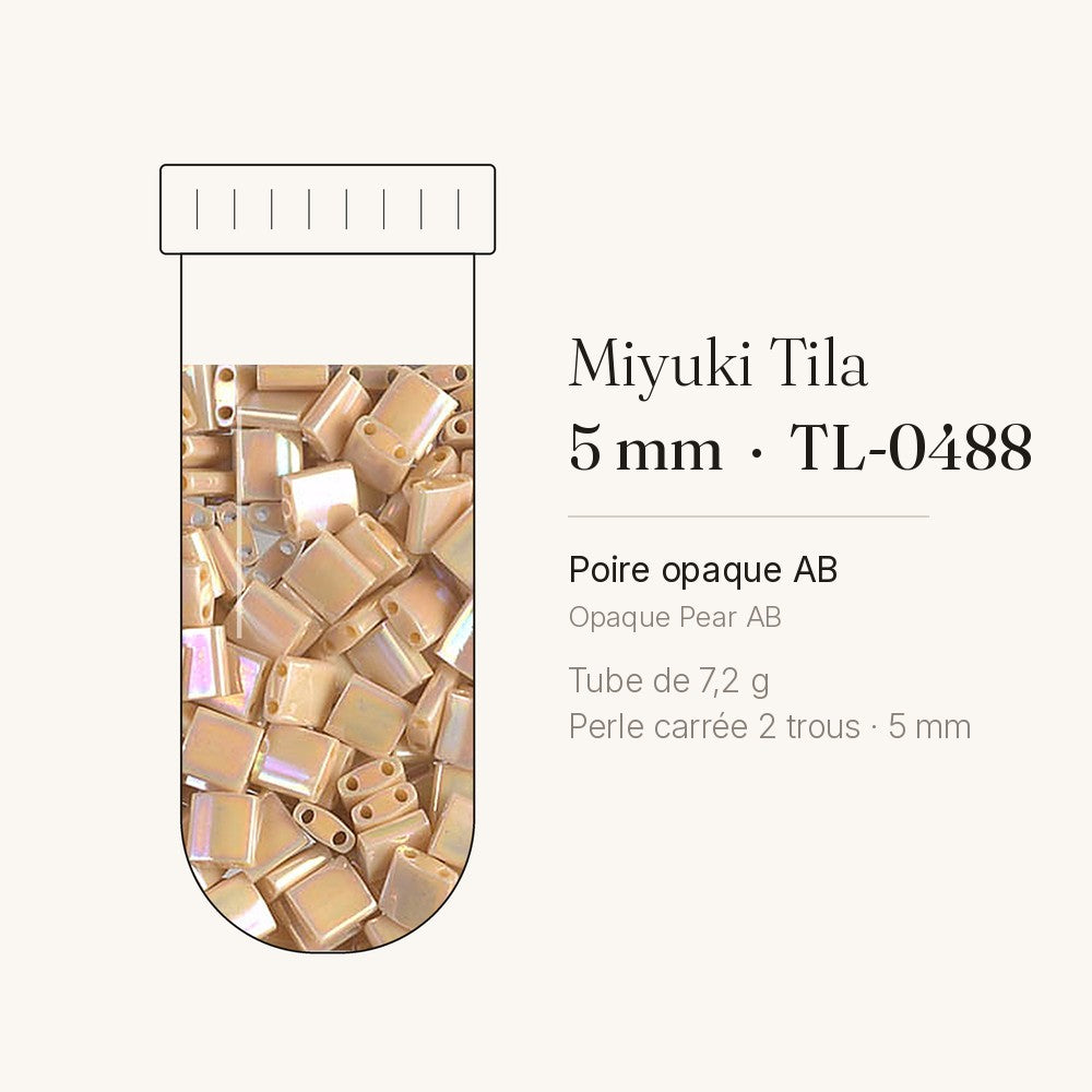 Perles Miyuki Tila 5 mm poire opaque AB TL-0488