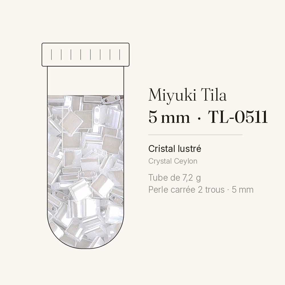 Perles Miyuki Tila 5 mm cristal lustré TL-0511