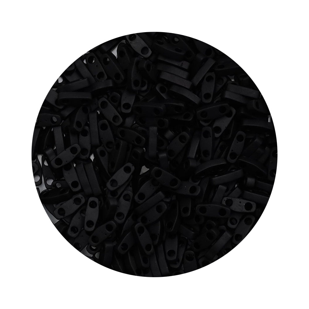 8 grammes de Miyuki Quarter Tila Beads 5x1,2mm QTL-401F Black Matted