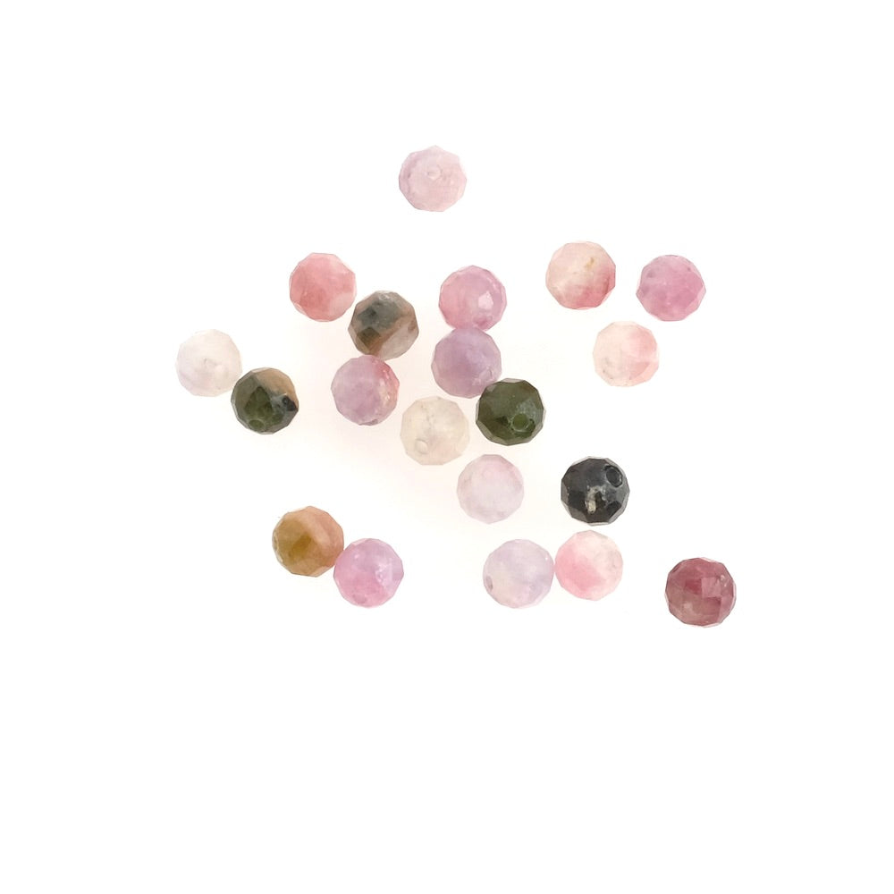 20 perlas redondas naturales Facettés de 4 mm Turmalina