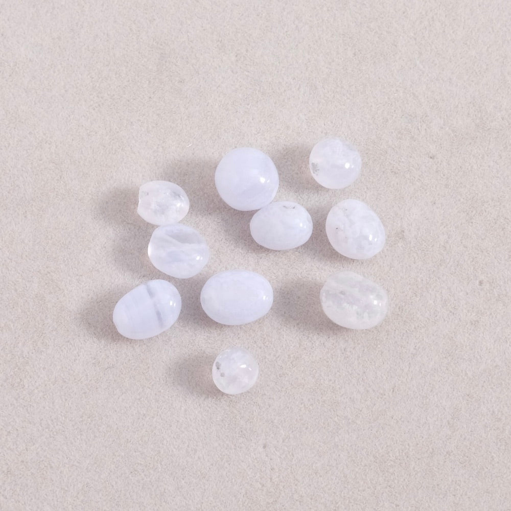 10 perles naturelles irrégulières en Agate dentelle bleue