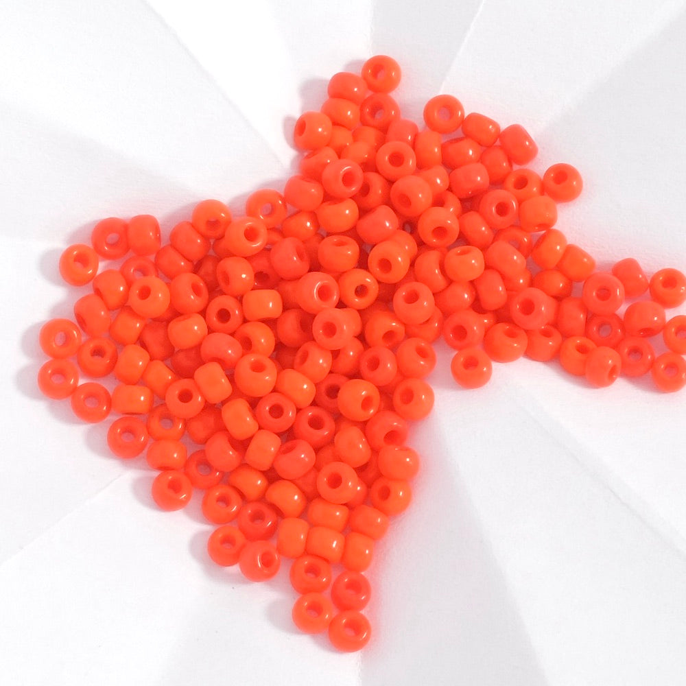 5 grammes de perles Miyuki Rocailles 8/0  N°407 rouge orangé