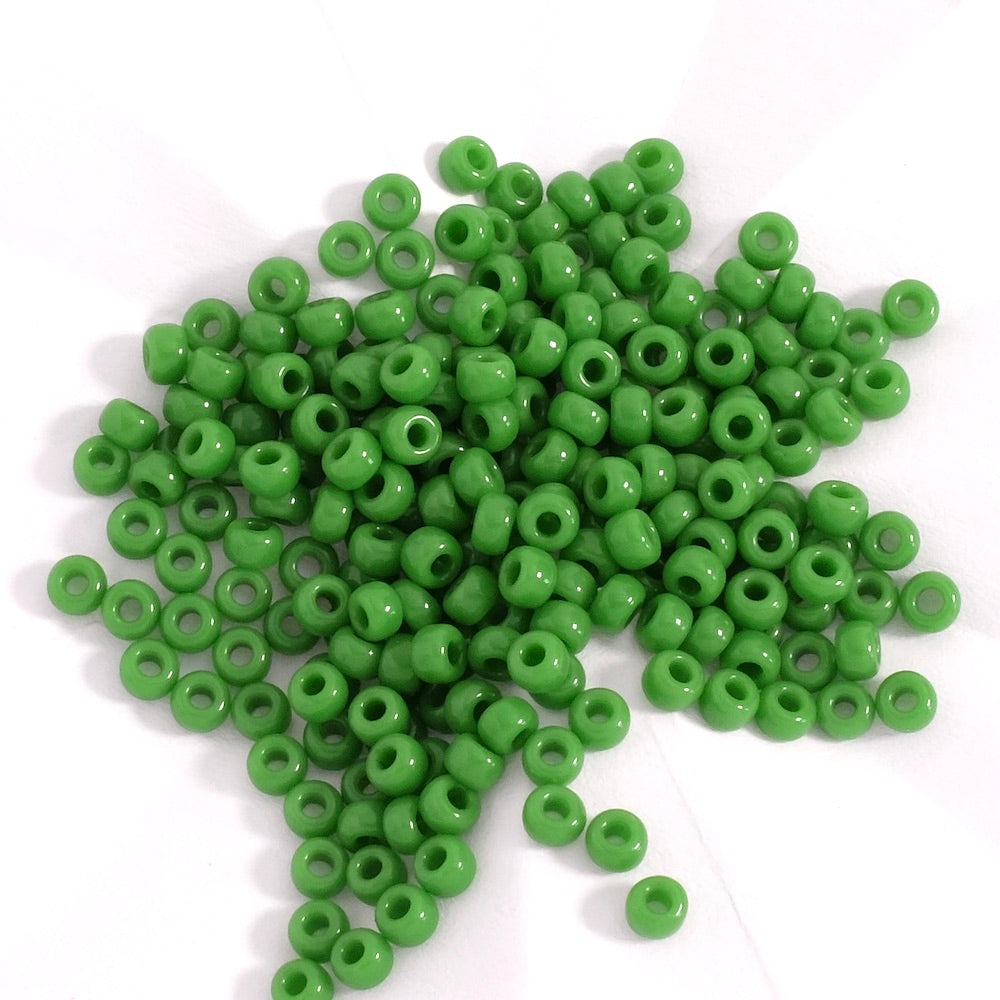 5 grammes de perles Miyuki Rocailles 8/0  N°411 vert foncé