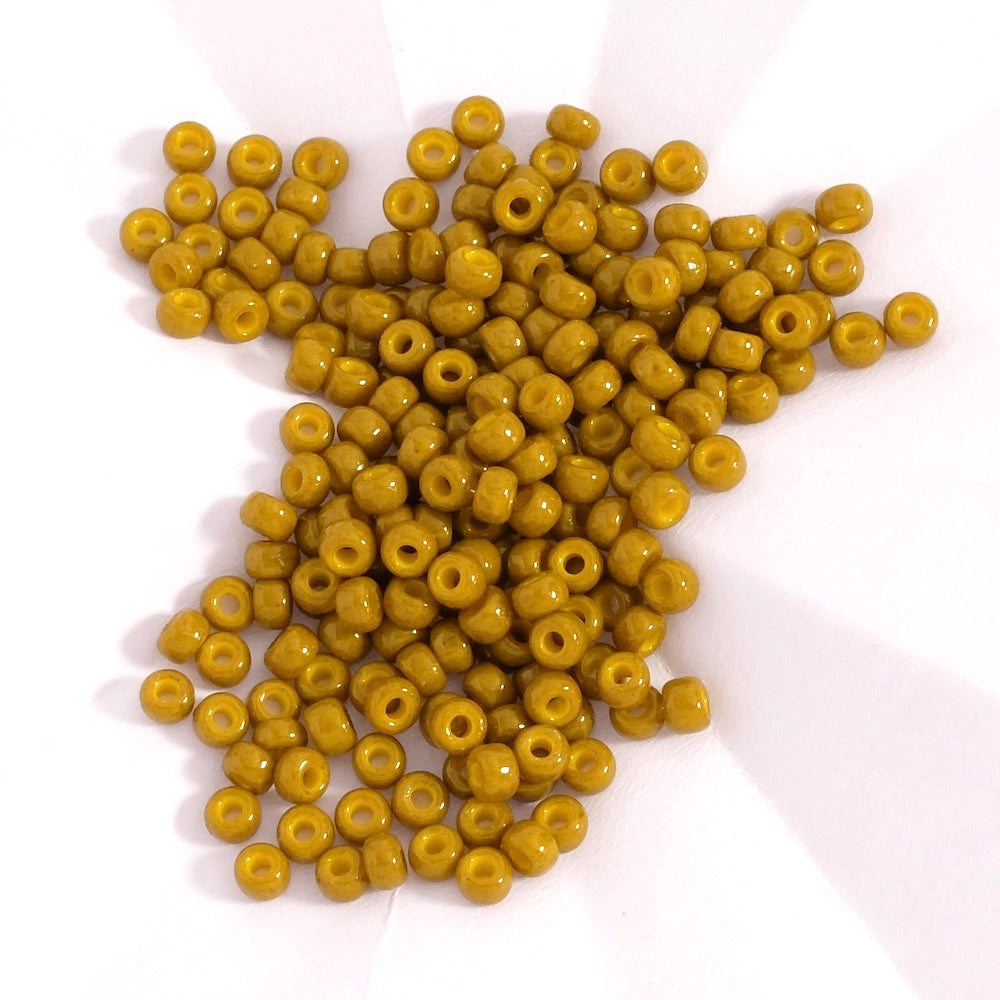 5 grammes de perles Miyuki Rocailles 8/0  N°491 vert olive