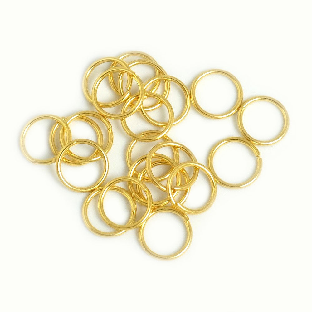 20 anneaux 10mm en laiton doré à l'or fin 24K Qualité Premium