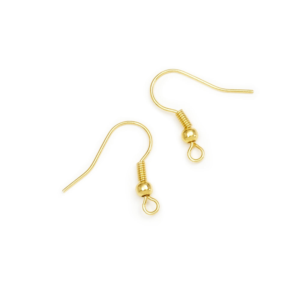 10 crochets Boucles d&#39;oreilles en laiton doré 24K